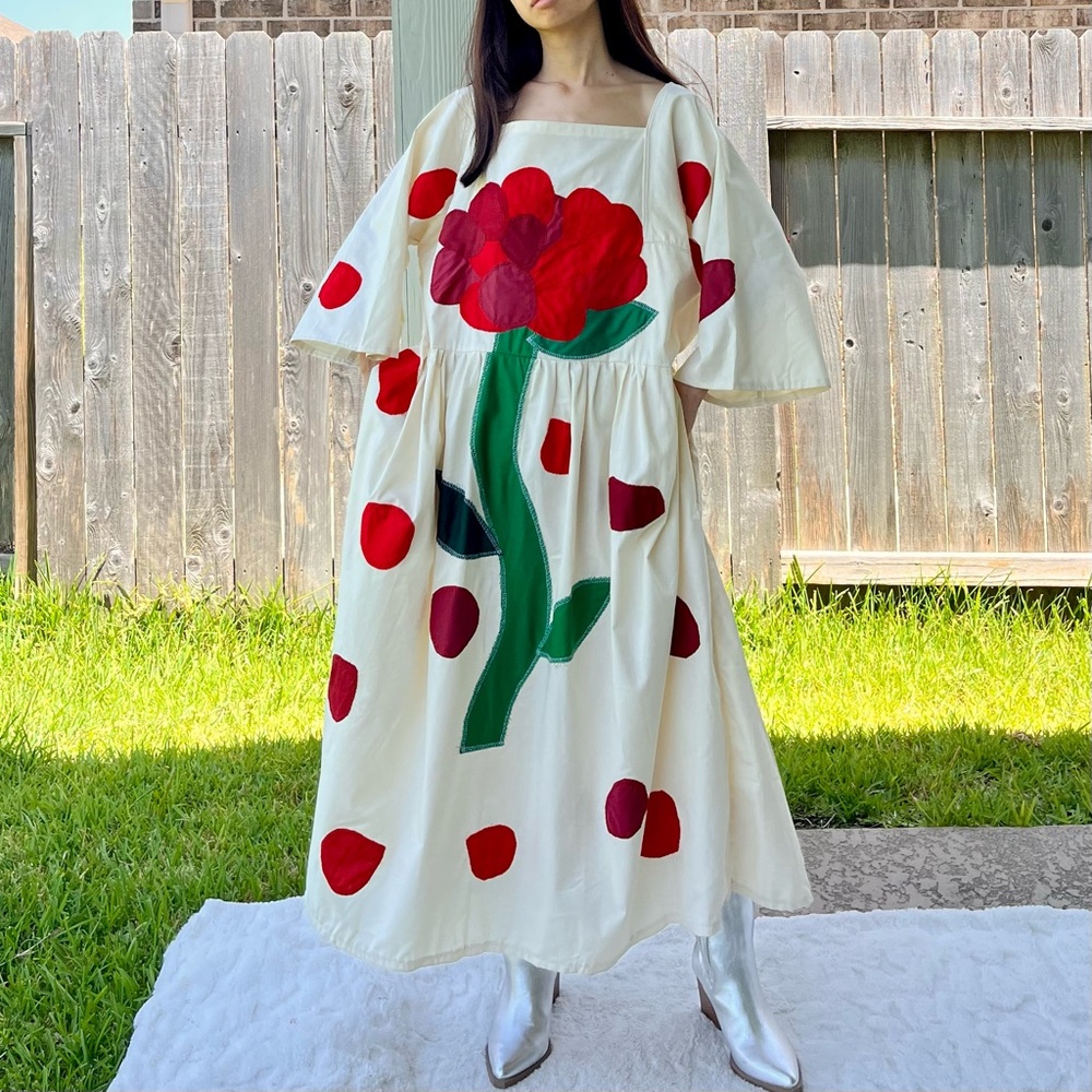 Handmade Aphrodite Rose Petal Appliqué Dress SKU 07296 - Picture 4 of 12